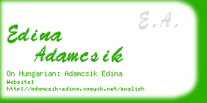 edina adamcsik business card